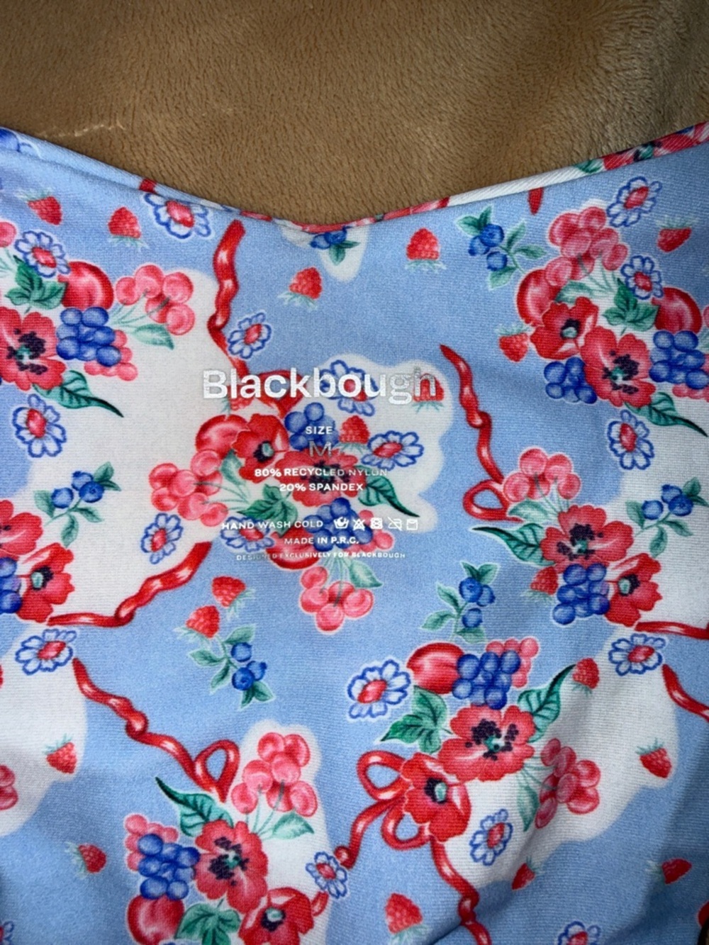 NWT Blackbough Light Blue Floral Ruffle Bikini -M - Picture 4 of 6
